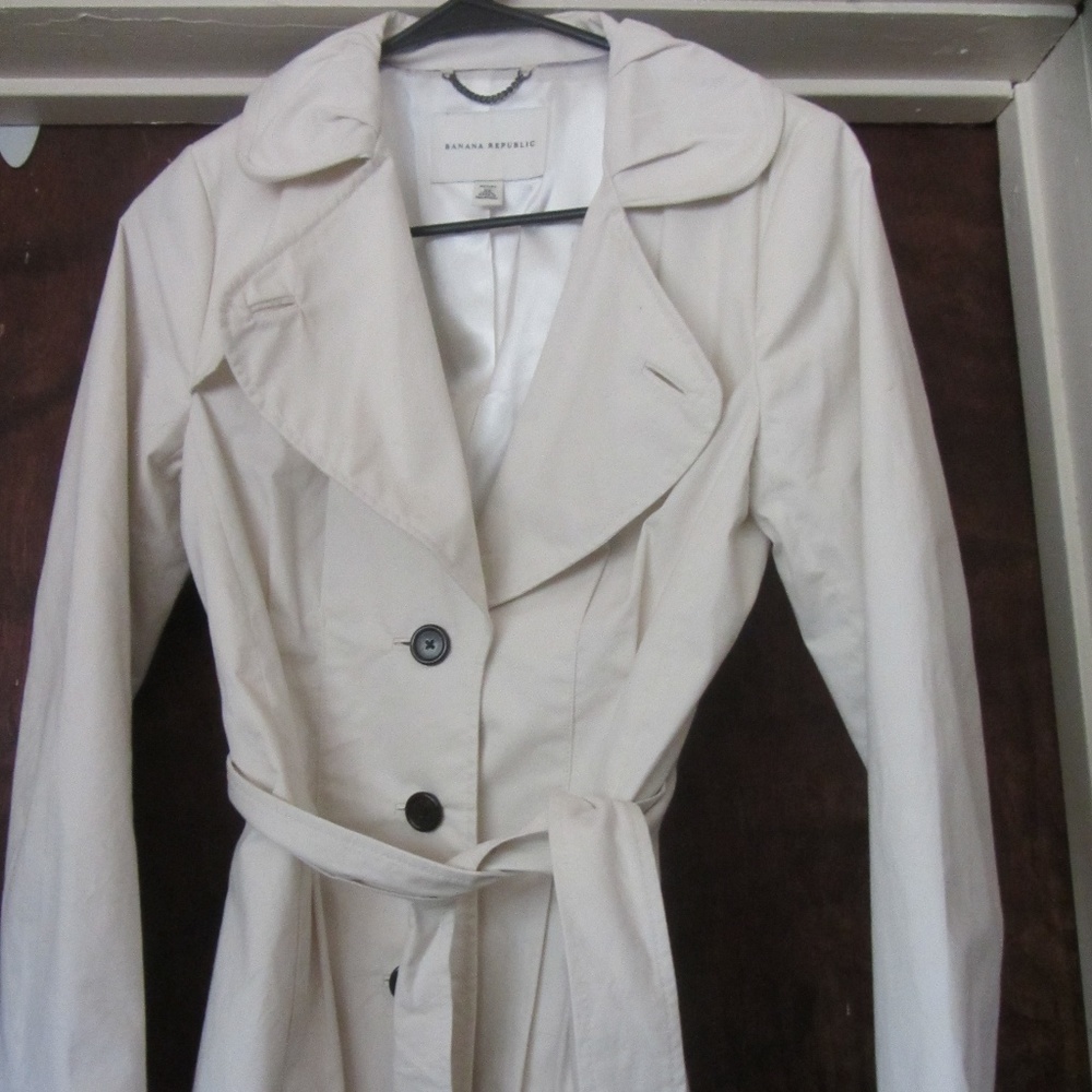 BANANA REPUBLIC COTTON JACKET CREME PETITE XS
